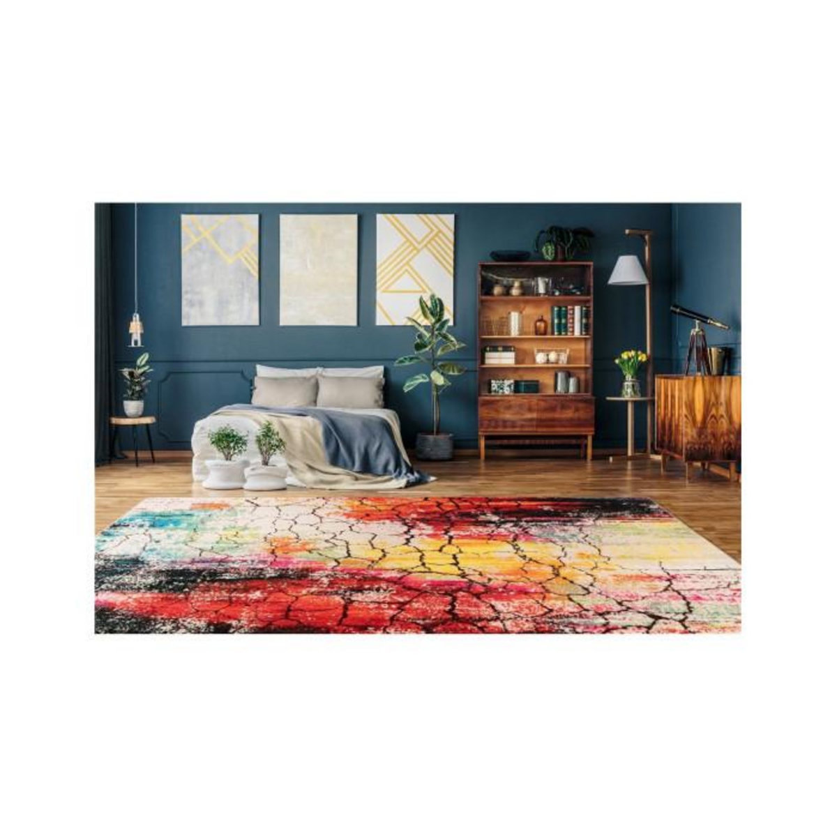 Paris Prix Tapis Tissé Doux à Poils Plats  Saphira  Multicolore