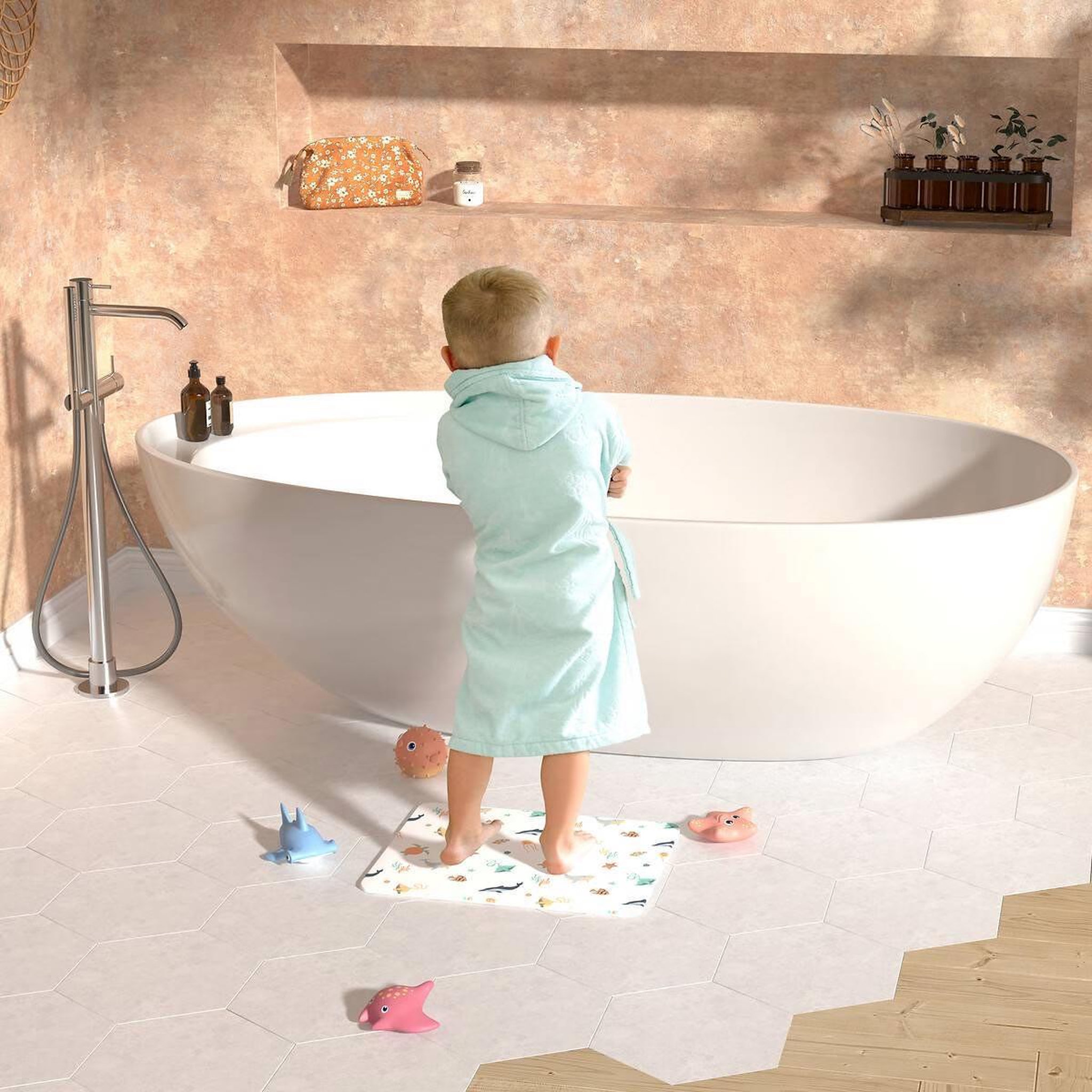 Voir la diapositive 3 : Atmosphera Kids Tapis enfant en diatomite  mer  35x45cm multicolore