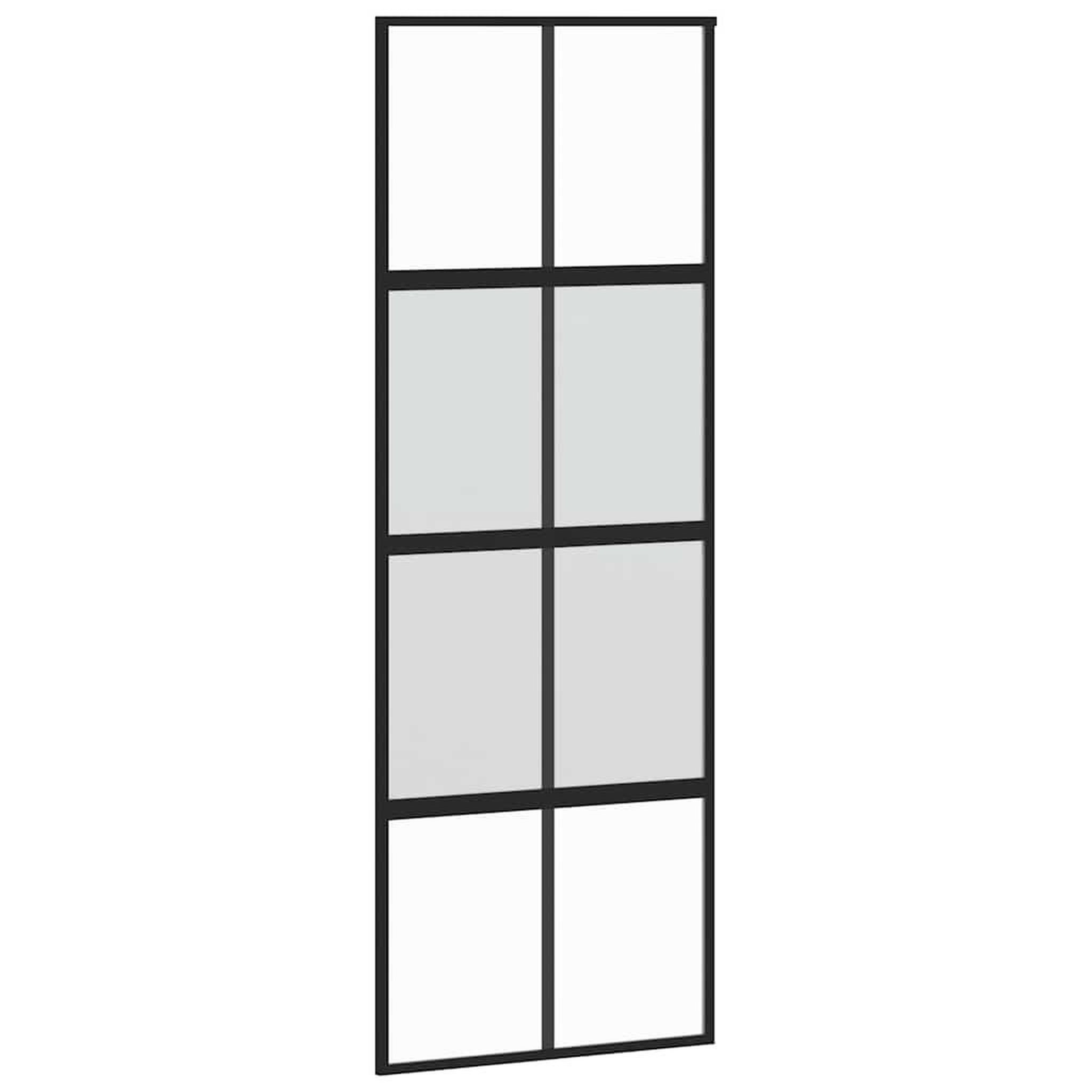 Voir la diapositive 5 : VIDAXL Porte coulissante kit quincaillerie noir 76x205 cm verre trempe