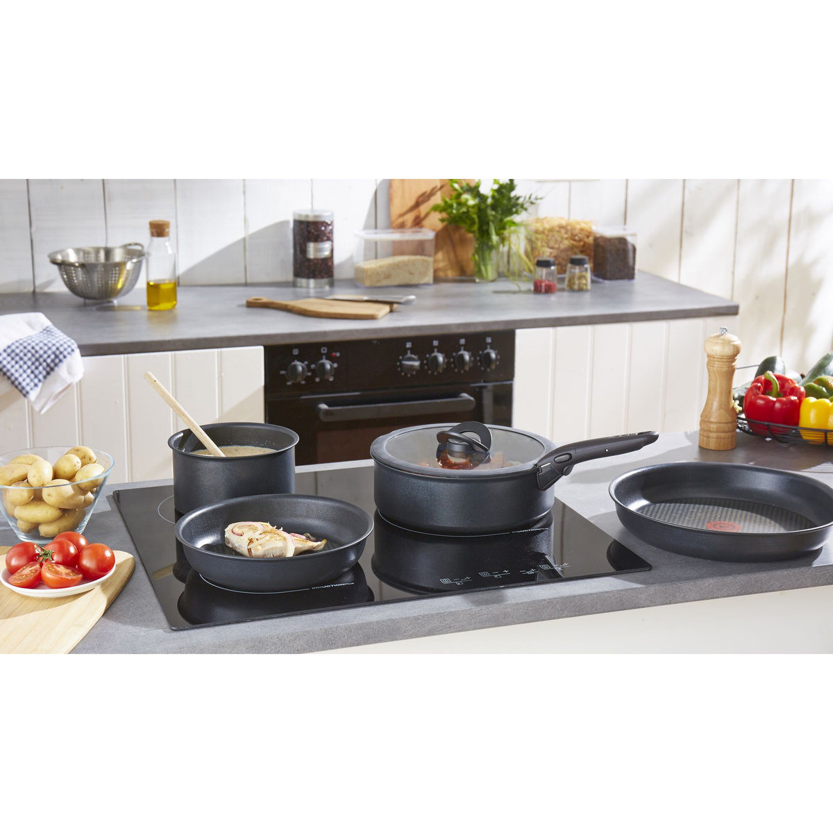 TEFAL Poignée INGENIO EFFET SOFT noire