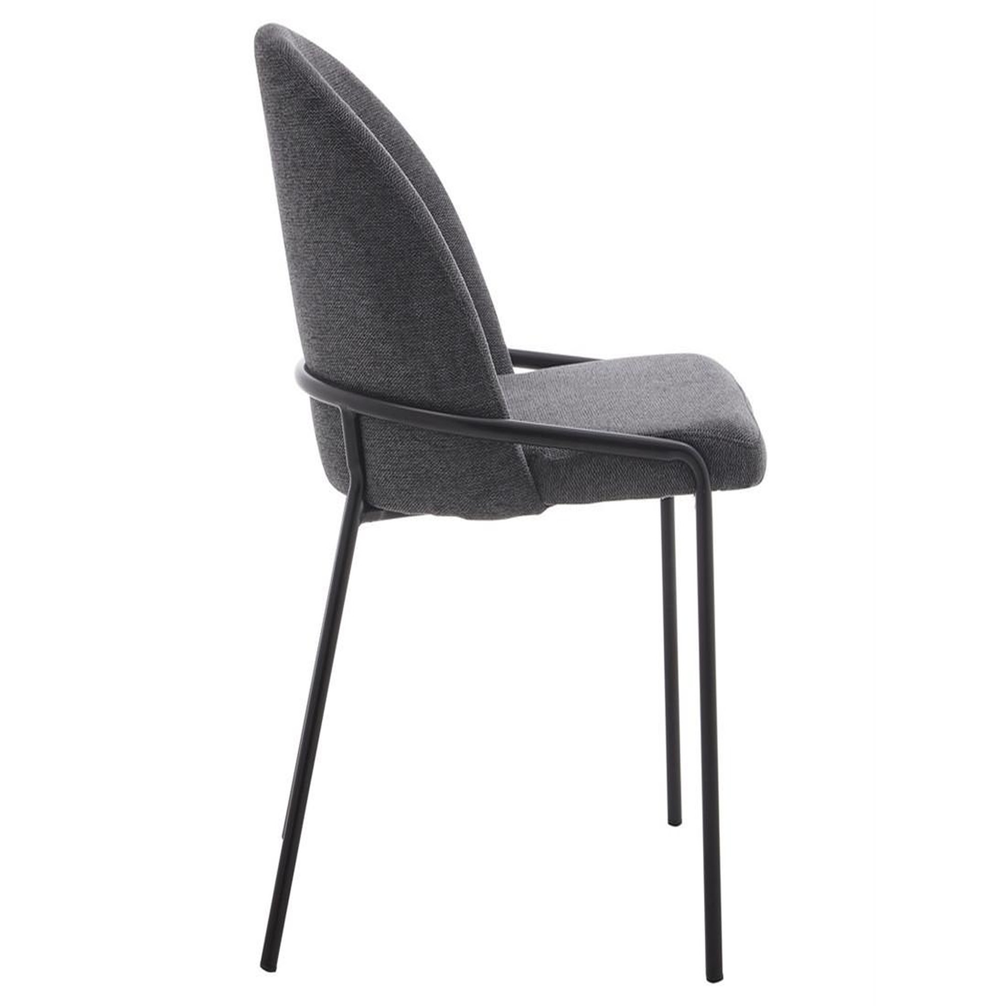Voir la diapositive 5 : BEST MOBILIER Imelda - lot de 4 chaises - en tissu - gris anthracite