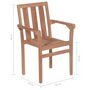 Voir la diapositive 6 : VIDAXL Chaises de jardin empilables avec coussins lot de 4 Teck solide