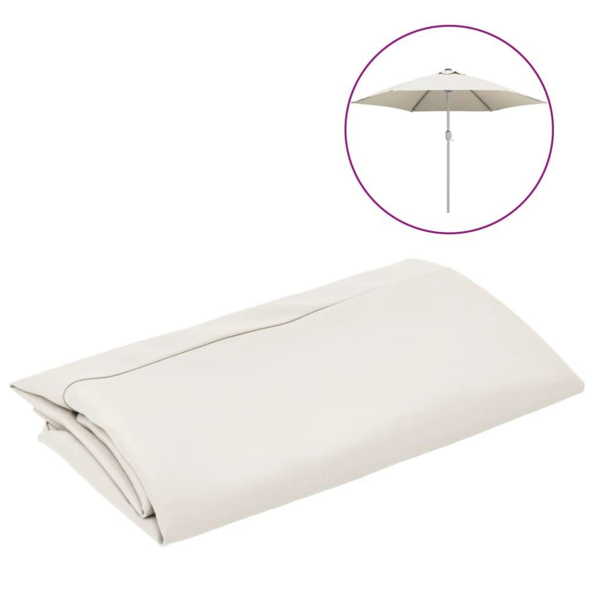 VIDAXL Tissu de remplacement pour parasol d'exterieur Blanc 300 cm
