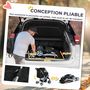 Voir la diapositive 3 : PAWHUT Poussette buggy pliable chien chat panier et sac de rangement attaches sécurité housse réglable poignée réversible acier Oxford noir