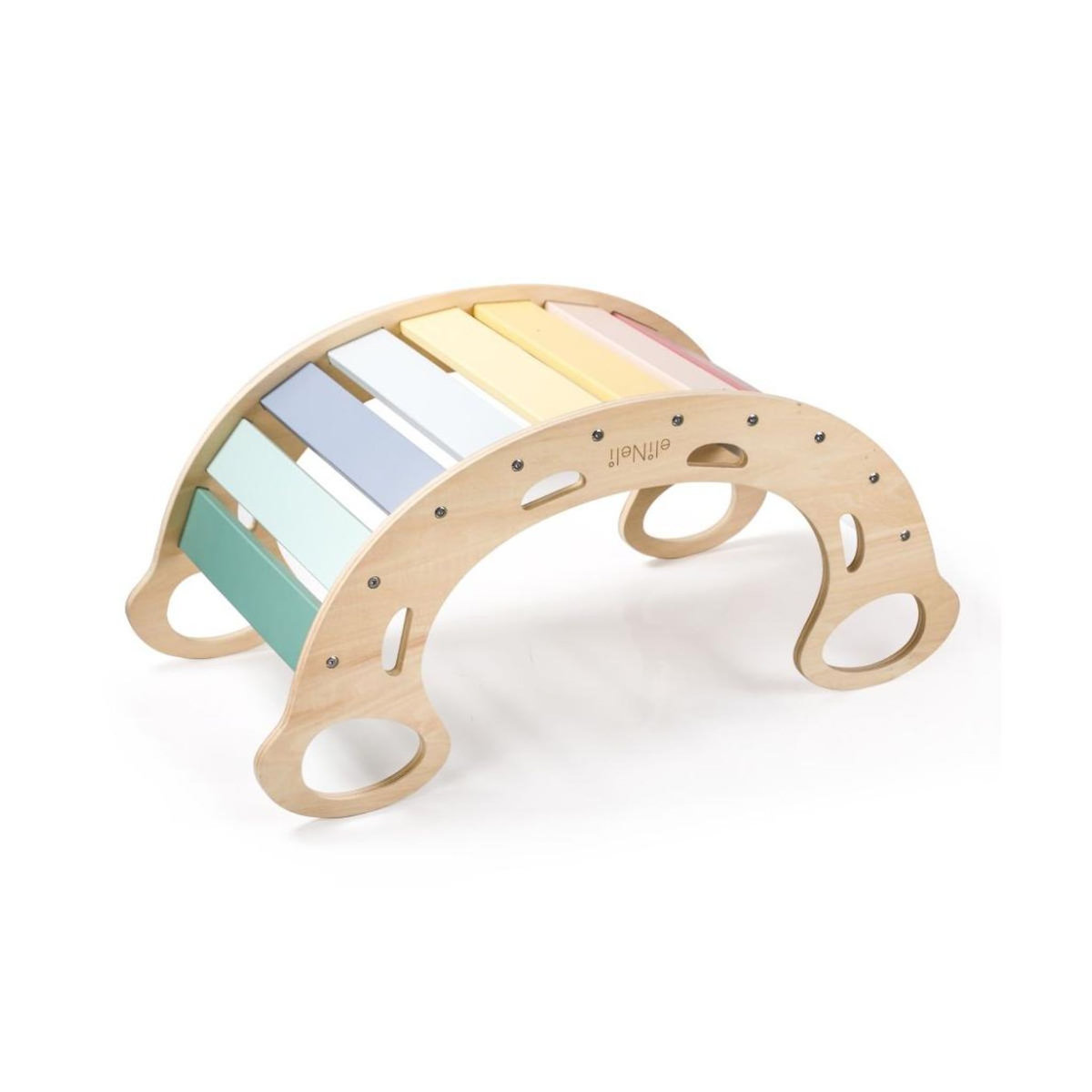 ELINELI Balançoire Montessori bois PRO 5en1 pastel