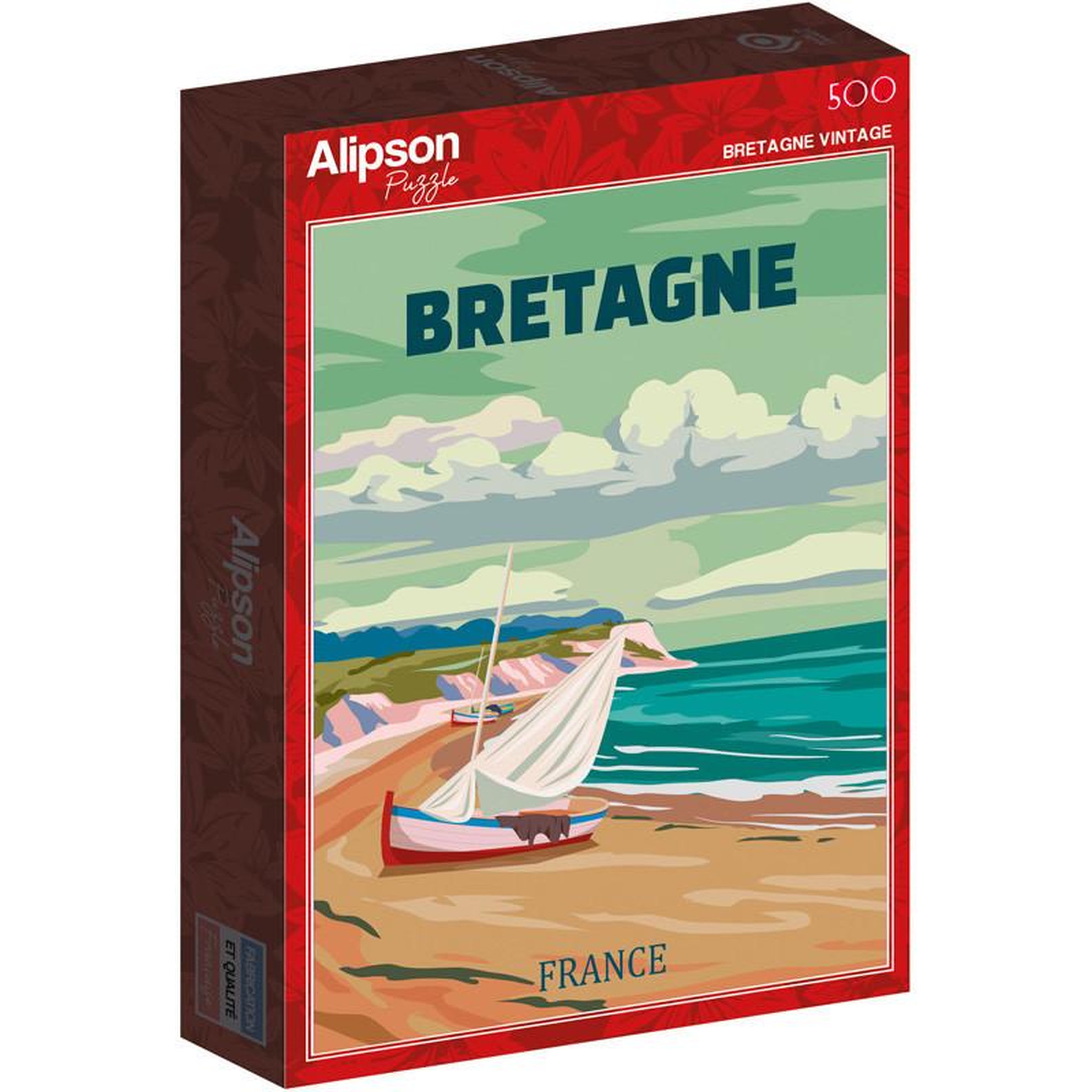 ALIZE Puzzle 500 pièces Bretagne vintage – Affiche rétro – Adulte – Alizé