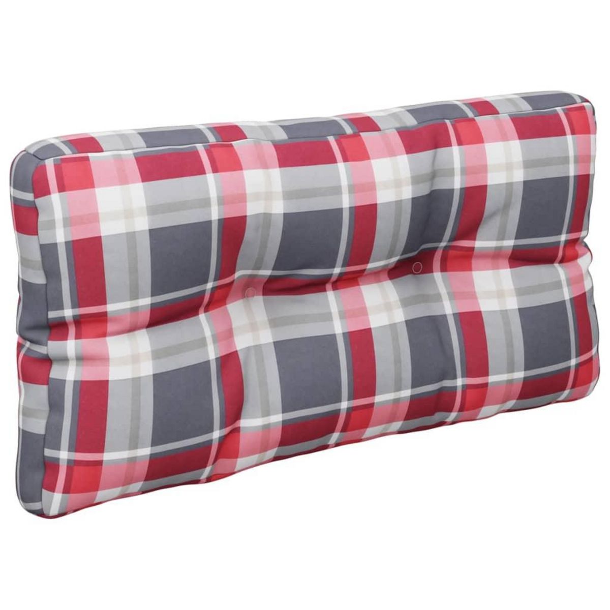 VIDAXL Coussins de palette lot de 2 motif a carreaux rouge tissu