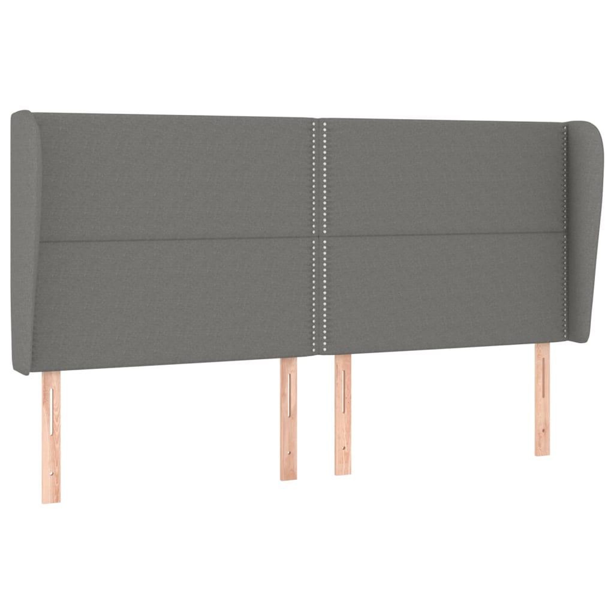 Voir la diapositive 2 : VIDAXL Tete de lit avec oreilles Gris fonce 183x23x118/128 cm Tissu