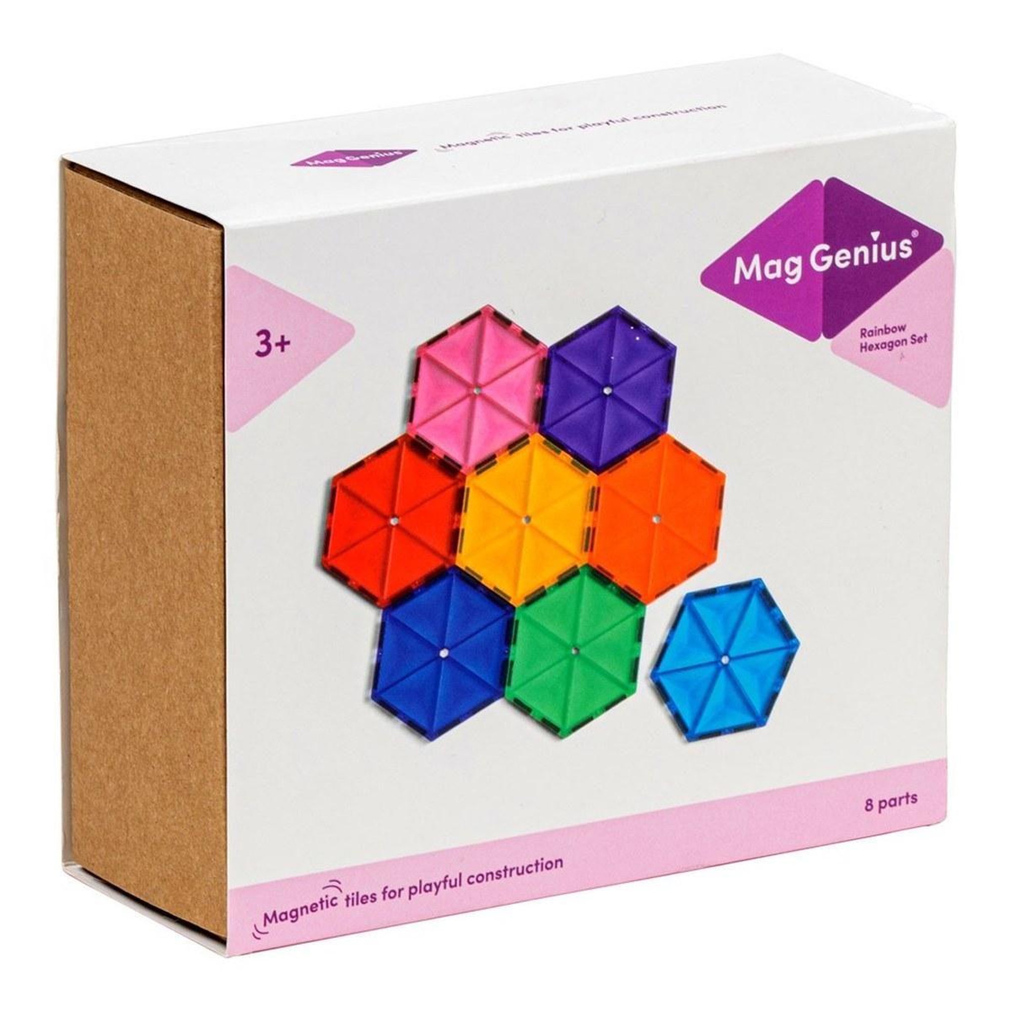 Voir la diapositive 2 : MAGGENIUS Blocs de construction magnétiques — hexagones — 8 pièces