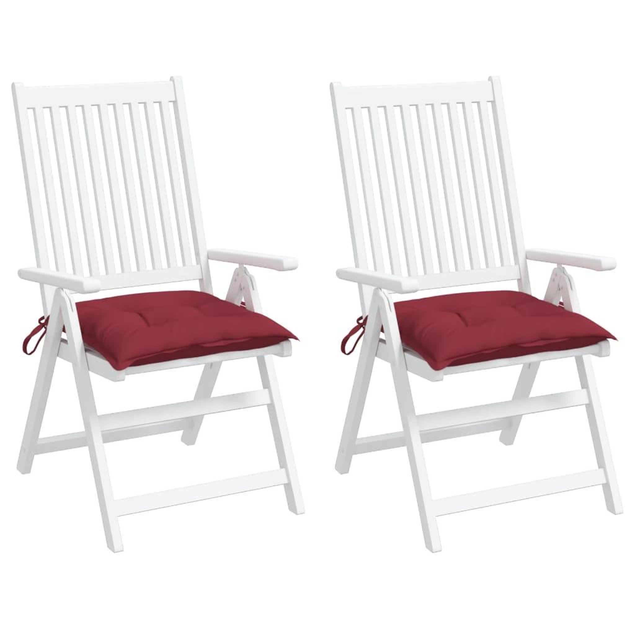 Voir la diapositive 4 : VIDAXL Coussins de chaise lot de 2 rouge bordeaux 40x40x7 cm