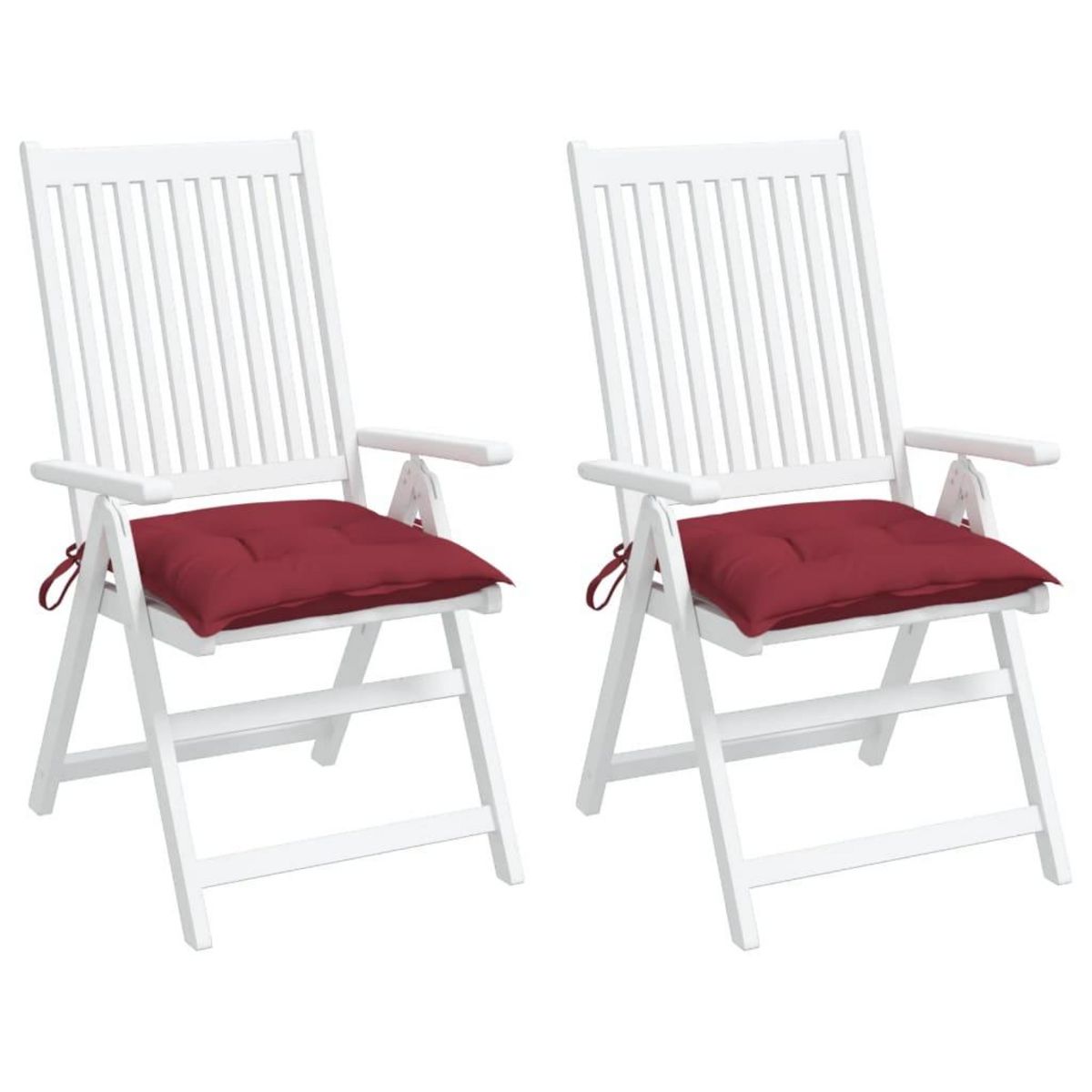VIDAXL Coussins de chaise lot de 2 rouge bordeaux 40x40x7 cm