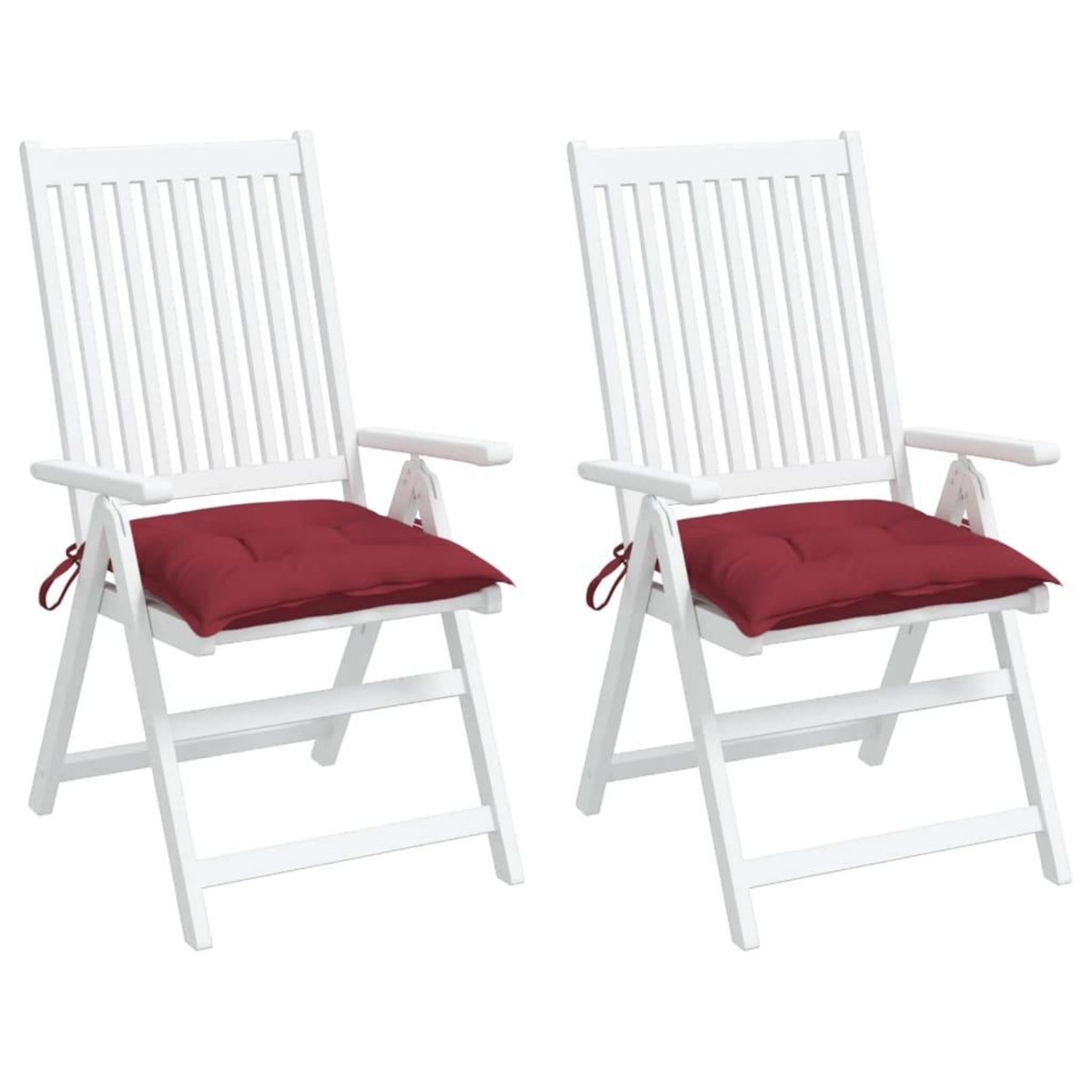VIDAXL Coussins de chaise lot de 2 rouge bordeaux 40x40x7 cm