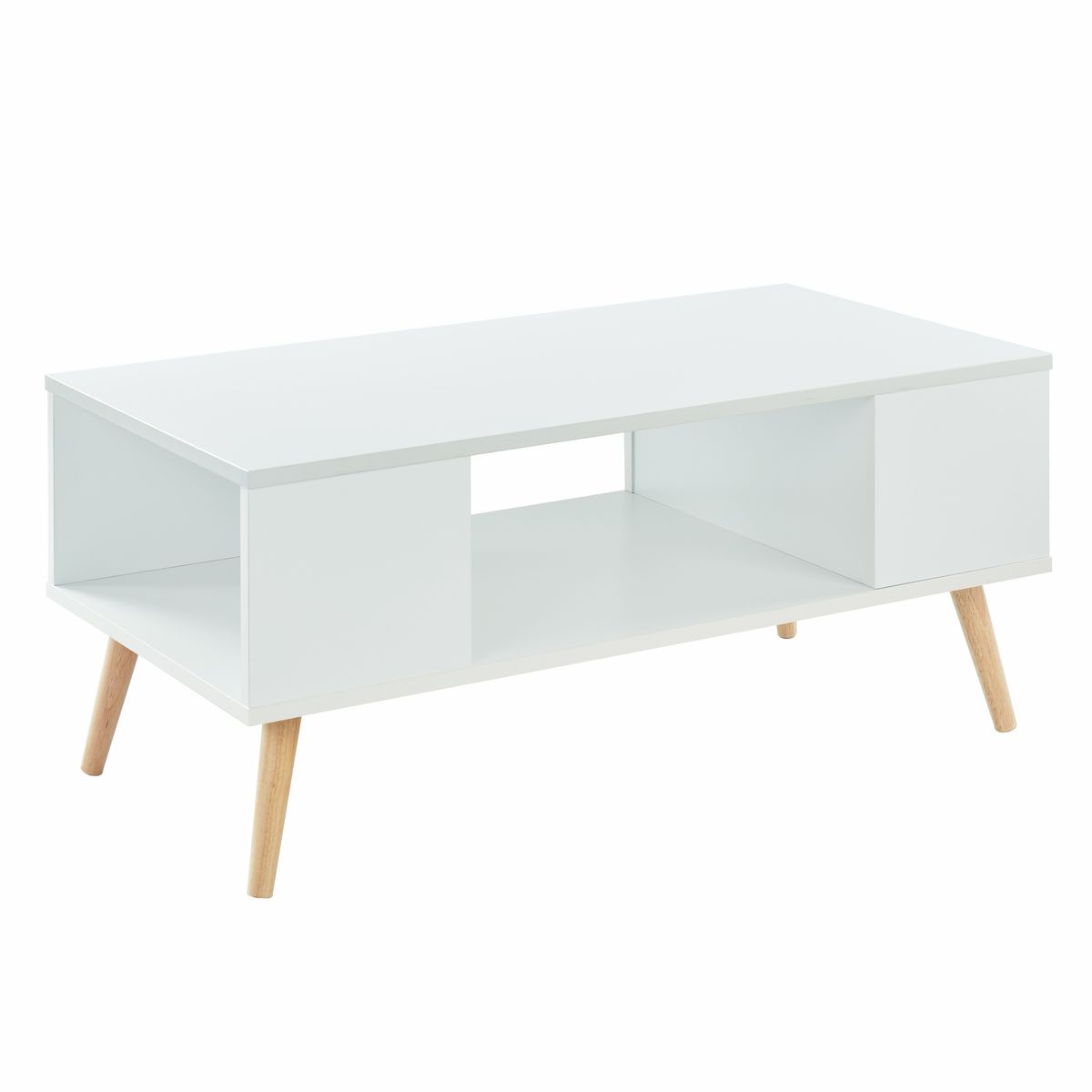 Table basse 3 niches  pieds bois massif L90cm MALMO