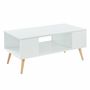 Voir la diapositive 4 : Table basse 3 niches  pieds bois massif L90cm MALMO