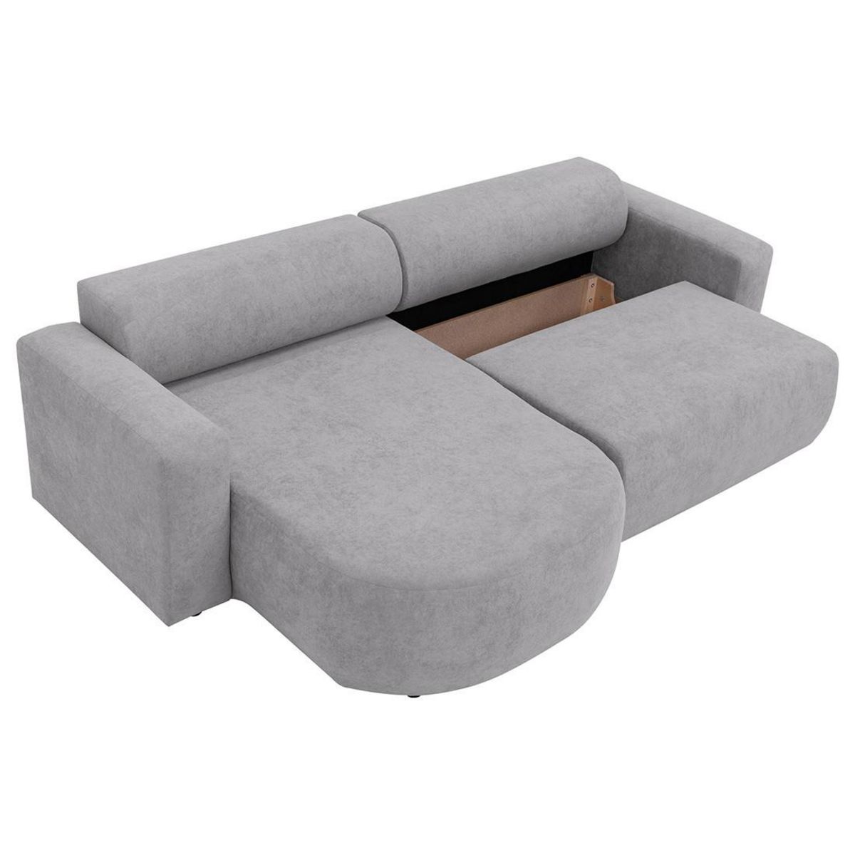 BEST MOBILIER Brunello - canapé d'angle réversible 4 places convertible avec coffre en tissu