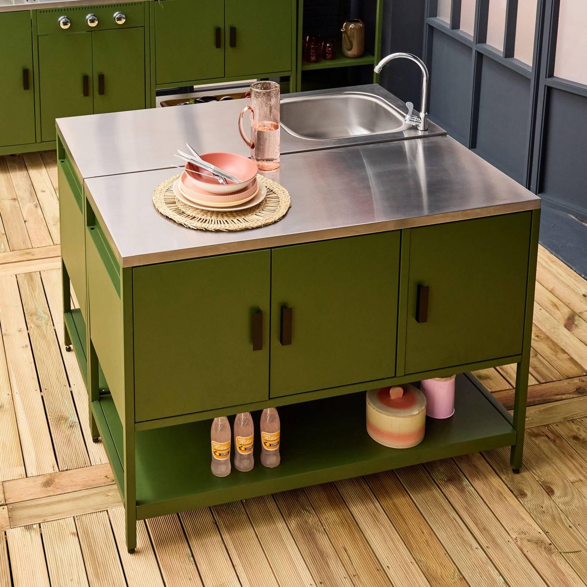 SWEEEK Cuisine extérieure 2 modules en acier inoxydable