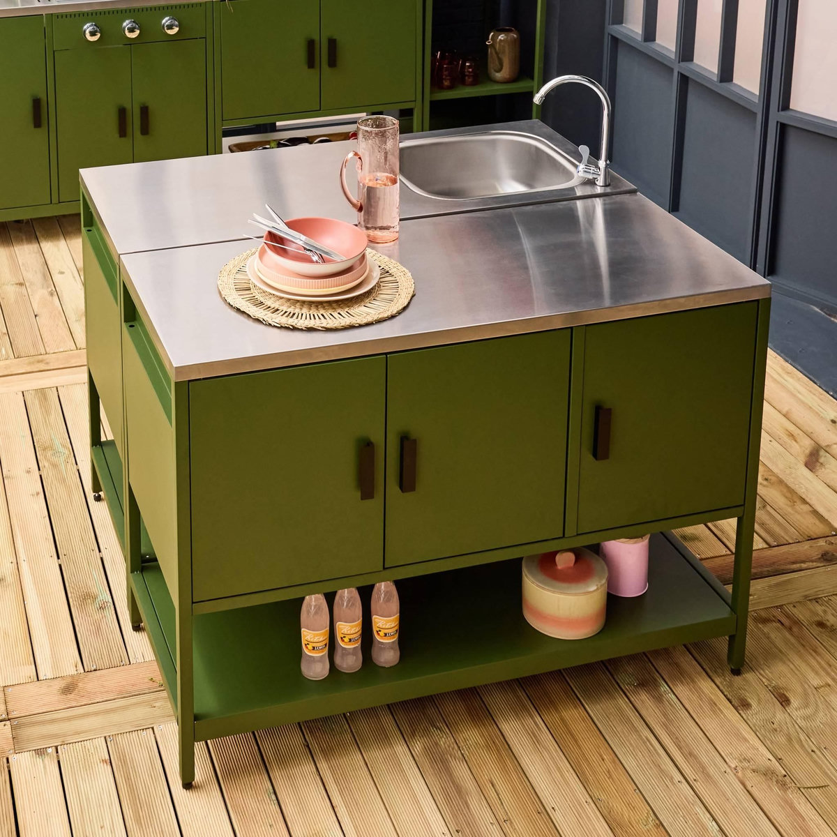 SWEEEK Cuisine extérieure 2 modules en acier inoxydable