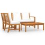 Voir la diapositive 2 : VIDAXL Salon de jardin 4 pcs avec coussin Creme Bois d'acacia solide