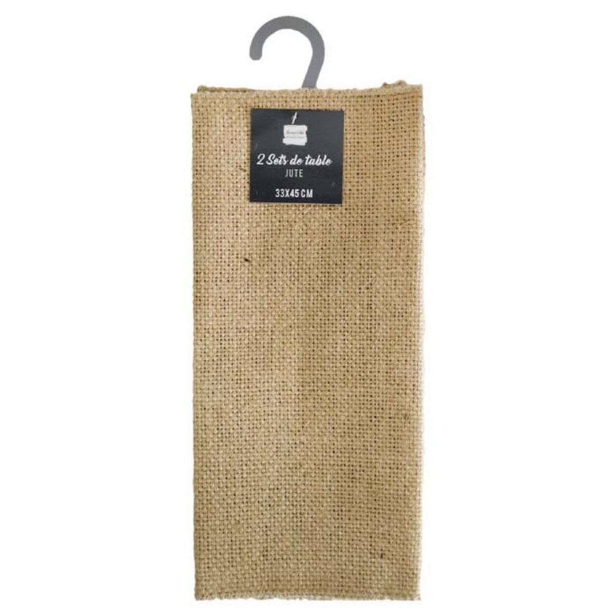 Paris Prix Lot de 2 Sets de Table en Jute  Leny  33x45cm Beige