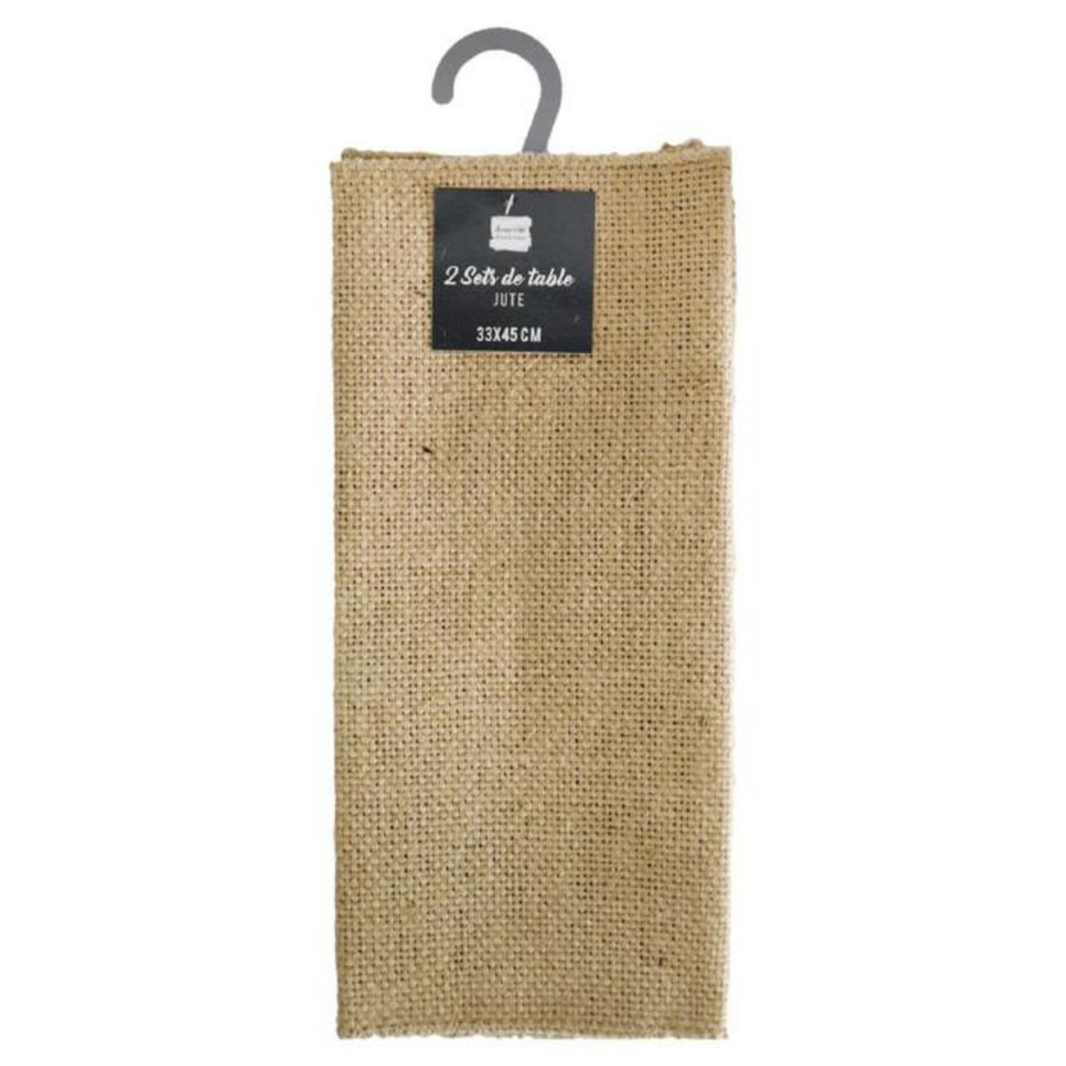 Paris Prix Lot de 2 Sets de Table en Jute  Leny  33x45cm Beige