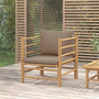 Voir la diapositive 1 : VIDAXL Canape de jardin avec coussins taupe bambou