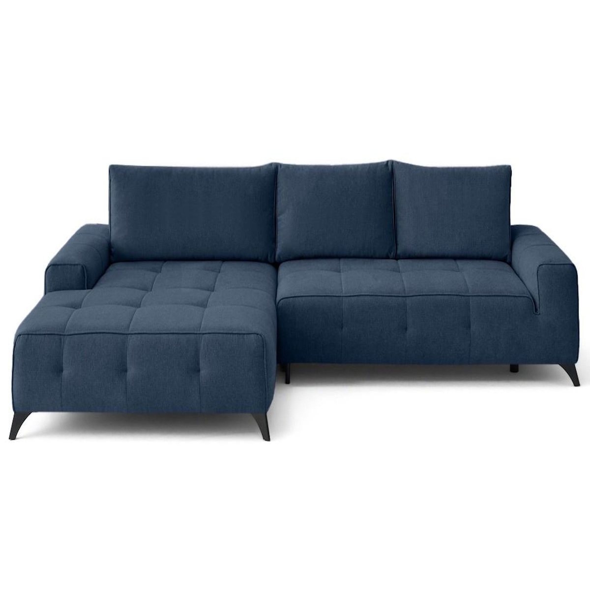 BEST MOBILIER Rimini - canapé d'angle gauche 4 places convertible avec coffre en tissu texturé
