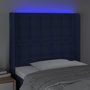 Voir la diapositive 4 : VIDAXL Tete de lit a LED Bleu 83x16x118/128 cm Tissu
