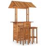 Voir la diapositive 2 : VIDAXL Ensemble de bar de jardin 3 pcs Bois d'acacia solide