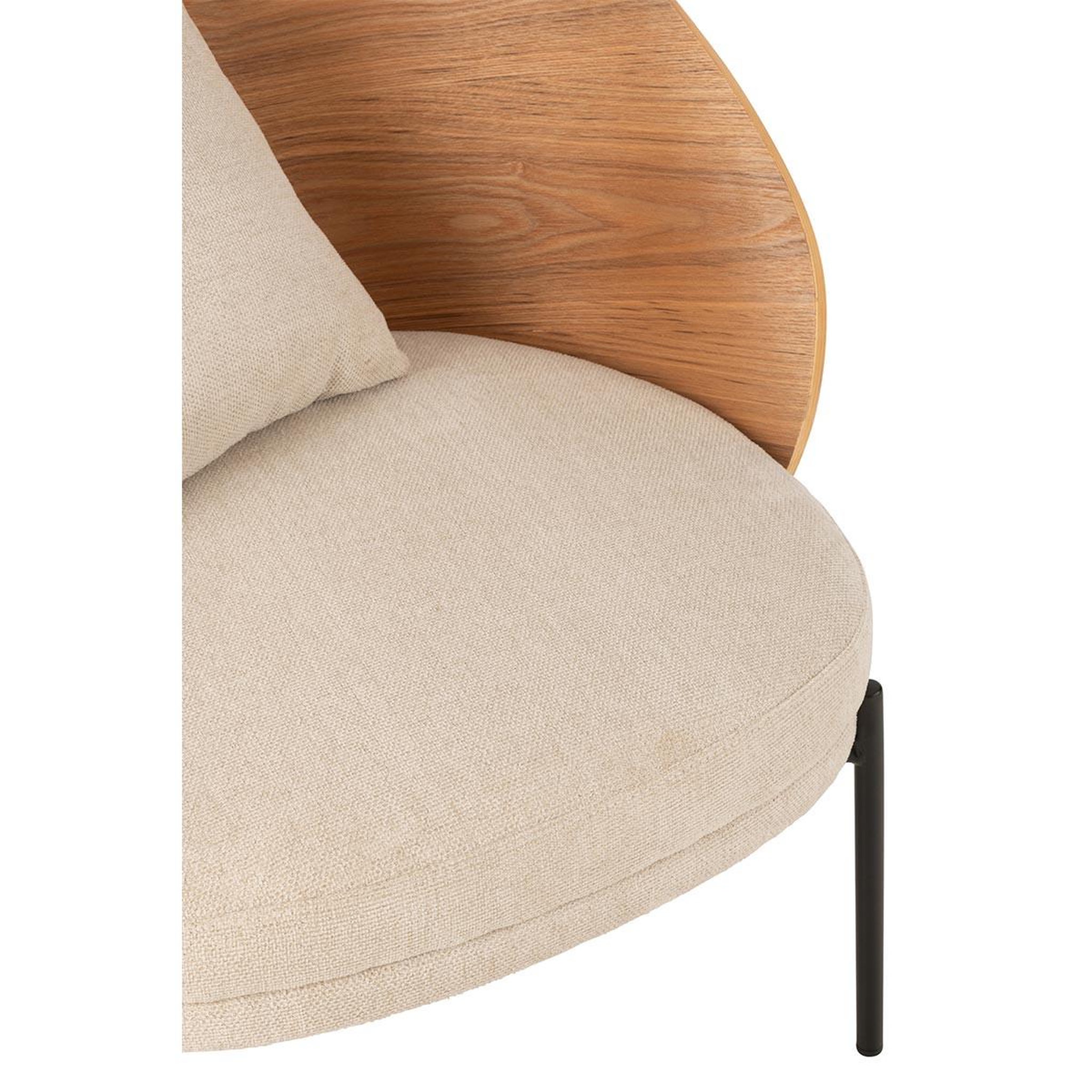 Voir la diapositive 5 : J-LINE Fauteuil lounge design  lone  81cm naturel & beige