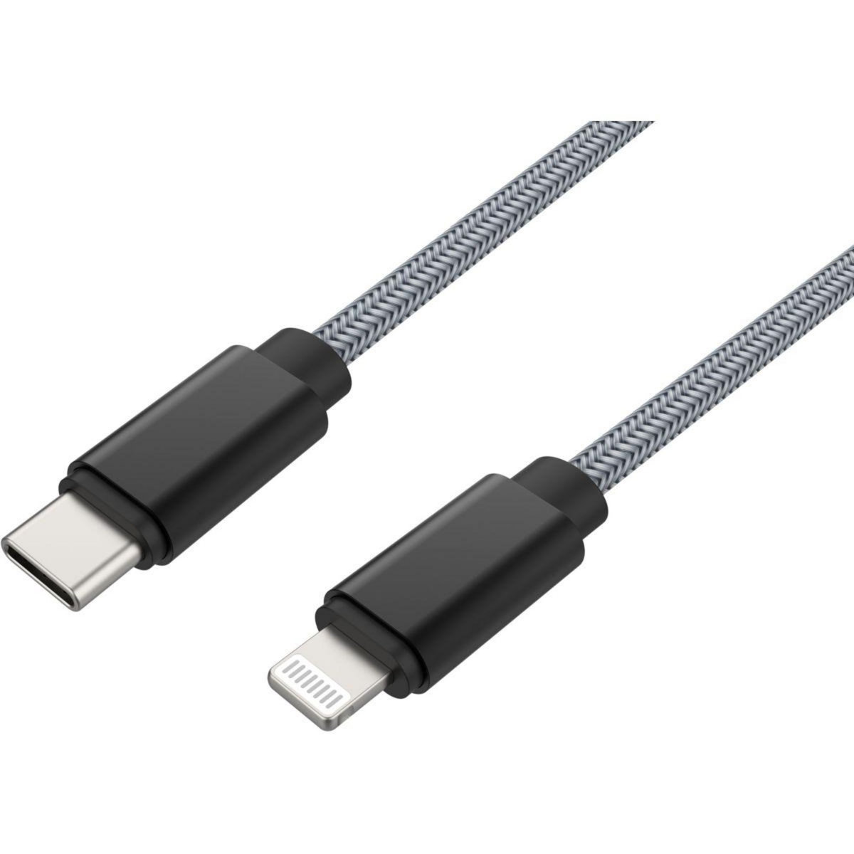 ADEQWAT Câble Lightning vers USB-C 2M certifié Apple Gris
