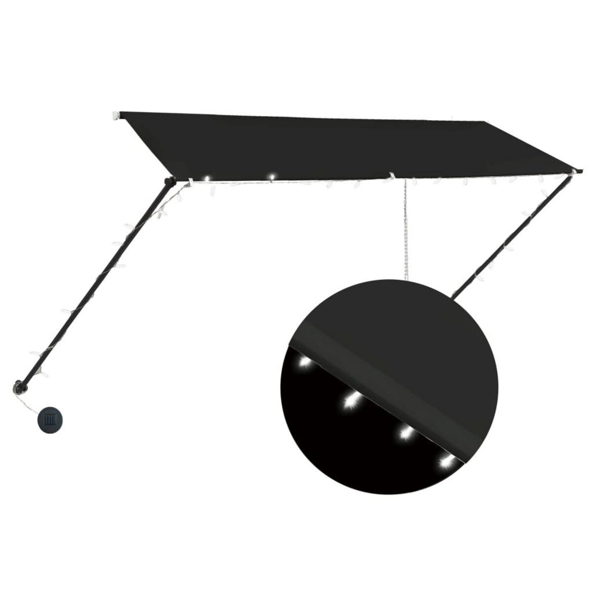 VIDAXL Auvent retractable avec LED 300x150 cm Anthracite