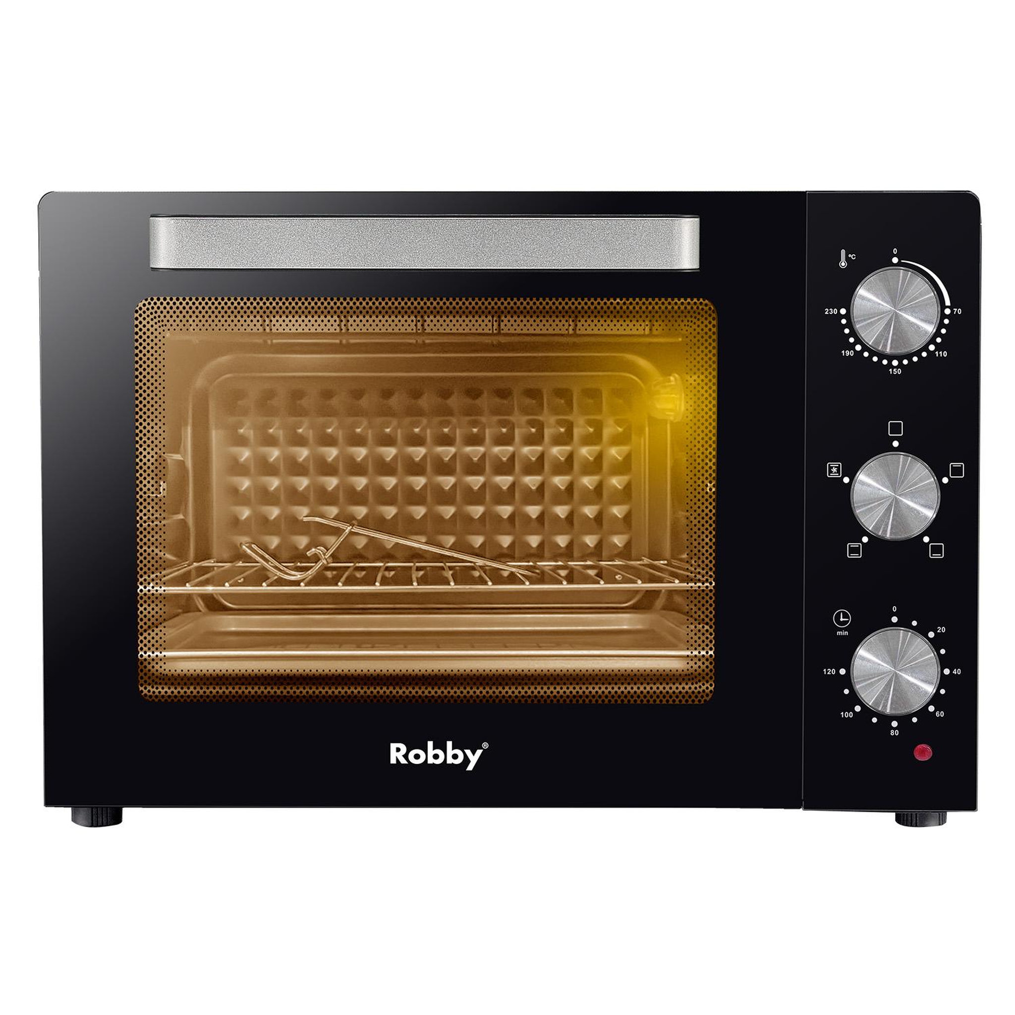 Voir la diapositive 3 : Robby Four chaleur tournante 55l 2200w - romf55b