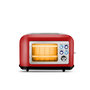 Voir la diapositive 1 : KITCHENCOOK Grille Pain Double Fente Avec Fenetre Toasteo Glass Red Kitchencook