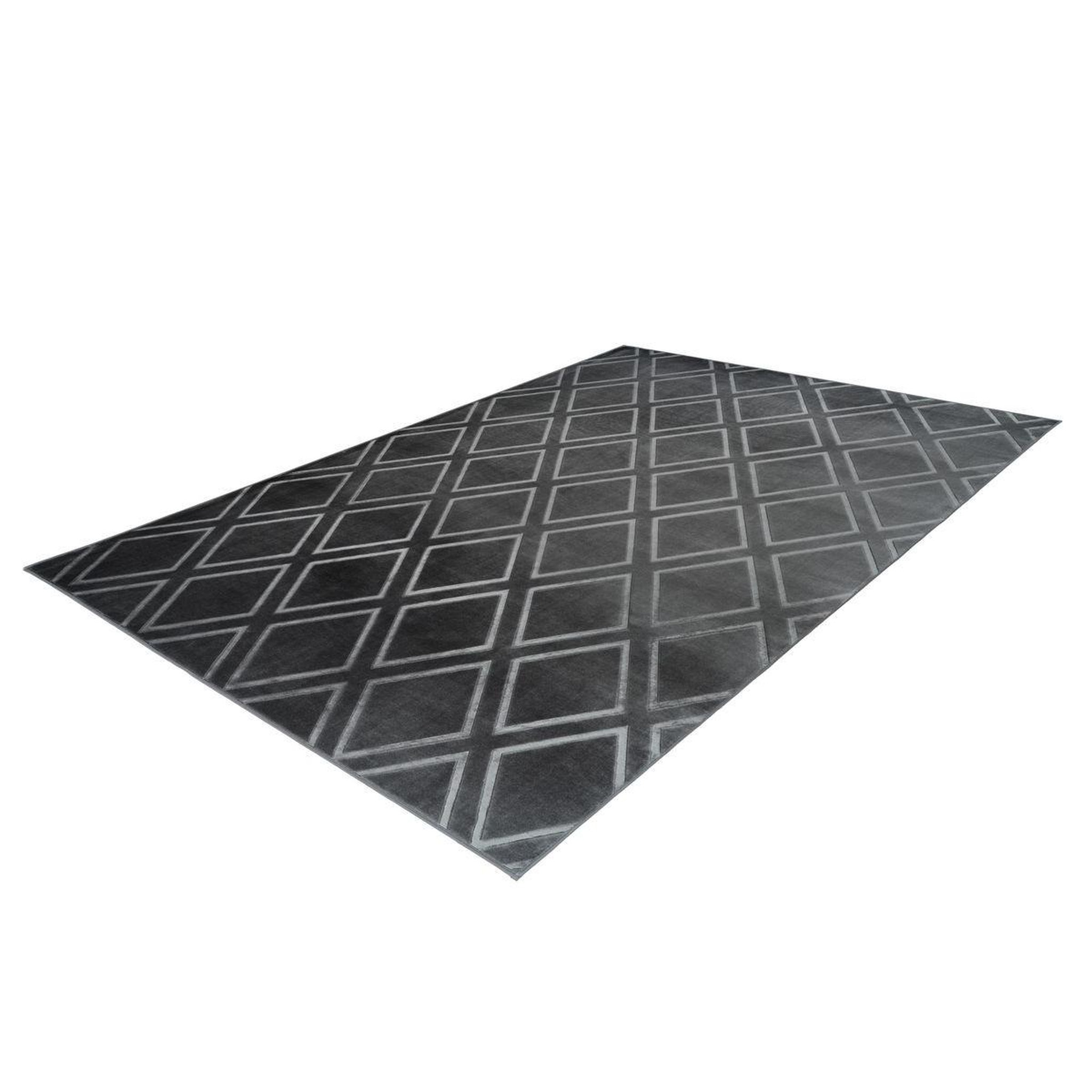 Voir la diapositive 4 : Paris Prix Tapis imprimé losange fait main  monroe iii  anthracite