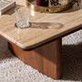 Voir la diapositive 6 : ATMOSPHERA Table basse en acacia et travertin JIVAN - Marron