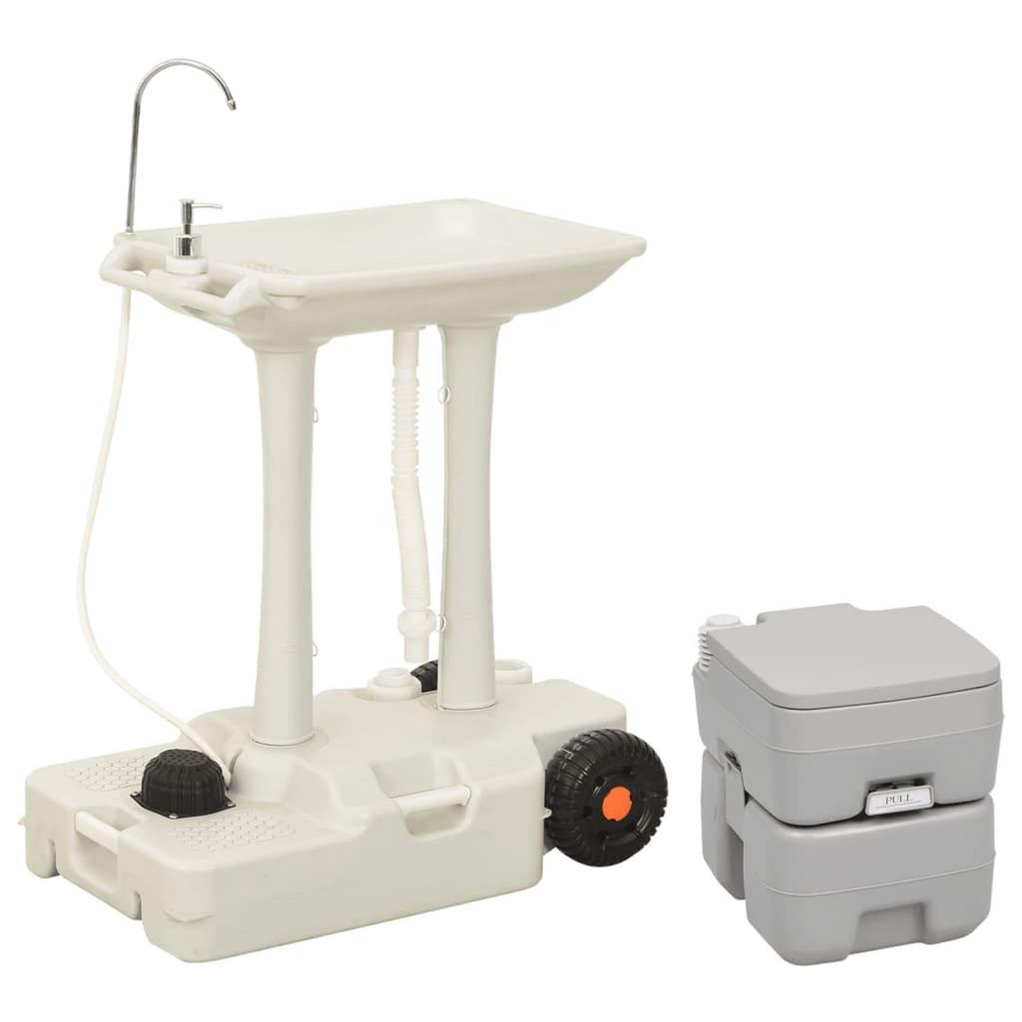 Voir la diapositive 1 : VIDAXL Ensemble de toilette et support de lavage des mains de camping