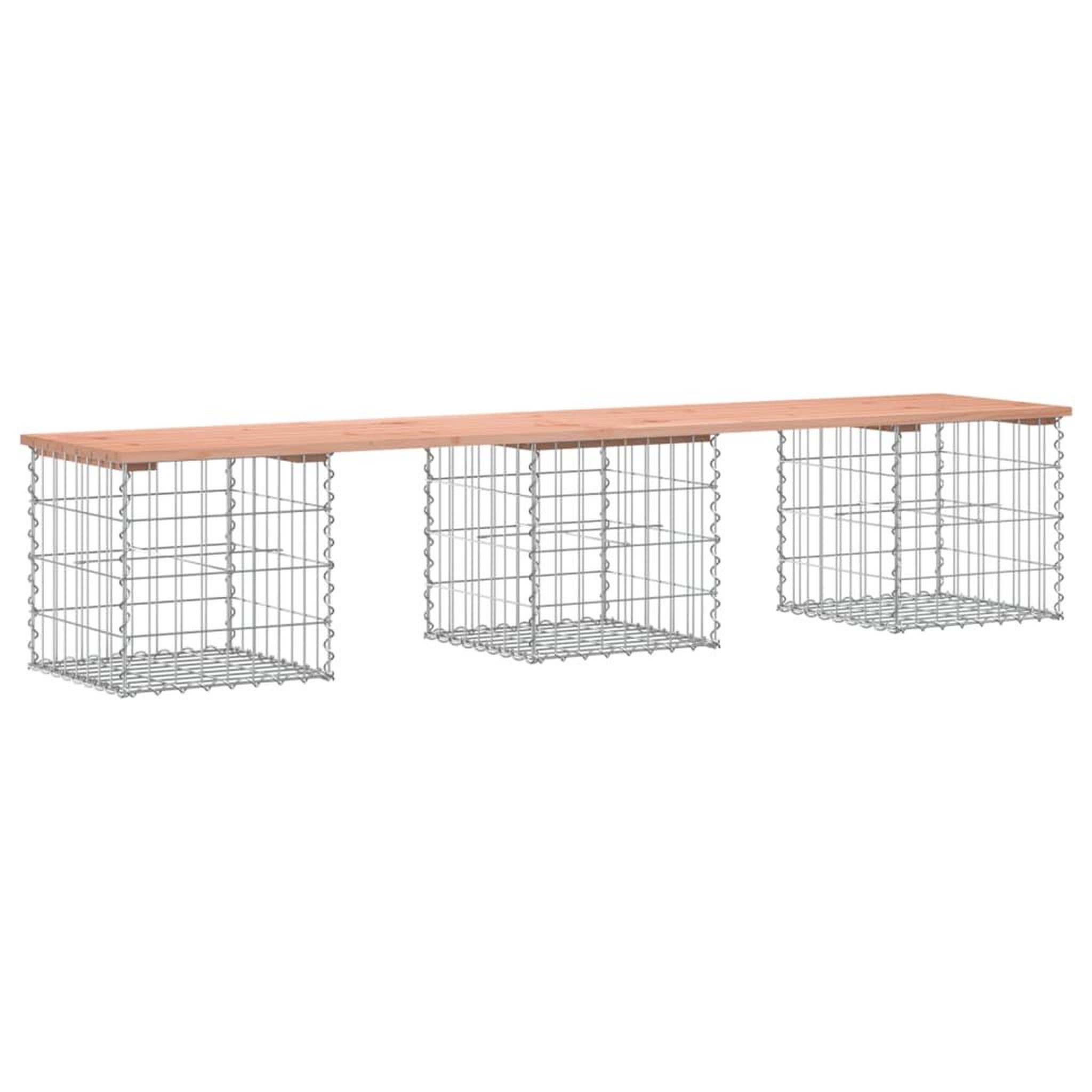 Voir la diapositive 2 : VIDAXL Banc de jardin design gabion 203x44x42cm bois massif de douglas