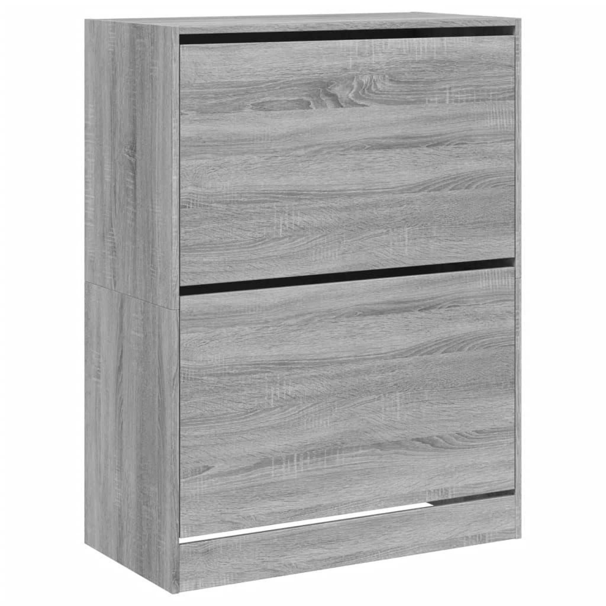 Voir la diapositive 2 : VIDAXL Armoire a chaussures 2 tiroirs rabattables sonoma gris