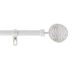 Paris Prix Kit Tringle Déco Extensible  Bullette  120-210cm Blanc