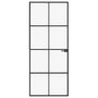 Voir la diapositive 3 : VIDAXL Porte d'interieur Noir 83x201,5 cm Trempe verre aluminium fin