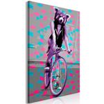 Paris Prix Tableau Imprimé  Raccoon on the Bike. Coloris disponibles : Multicolore