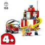LEGO City 60375 La caserne et le camion de pompier, Jouet avec Véhicule d&rsquo;Urgence, Jouet Éducatif
