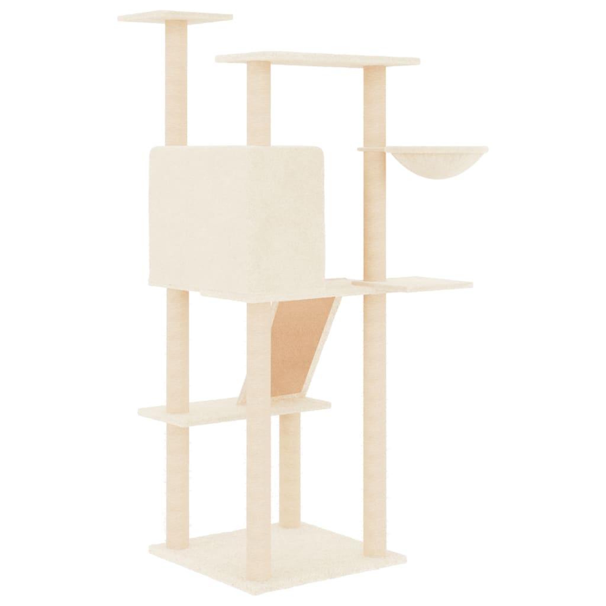 Voir la diapositive 5 : VIDAXL Arbre a chat avec griffoirs en sisal creme 143 cm