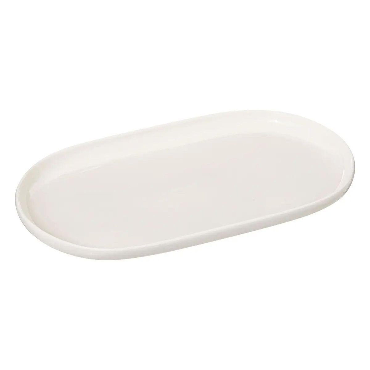 SECRET DE GOURMET Plat de Présentation Ovale  Nora  30cm Blanc