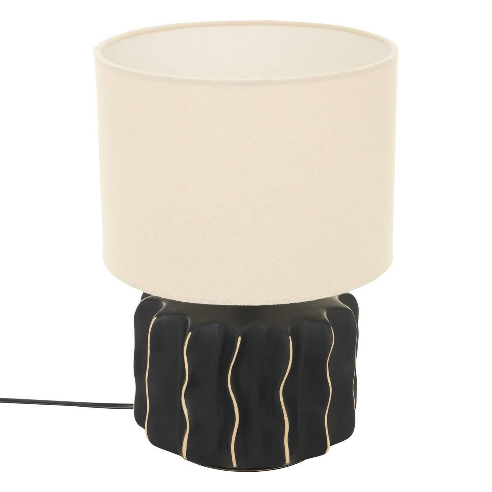 Voir la diapositive 1 : ATMOSPHERA Lampe à poser  malya  35cm noir & lin
