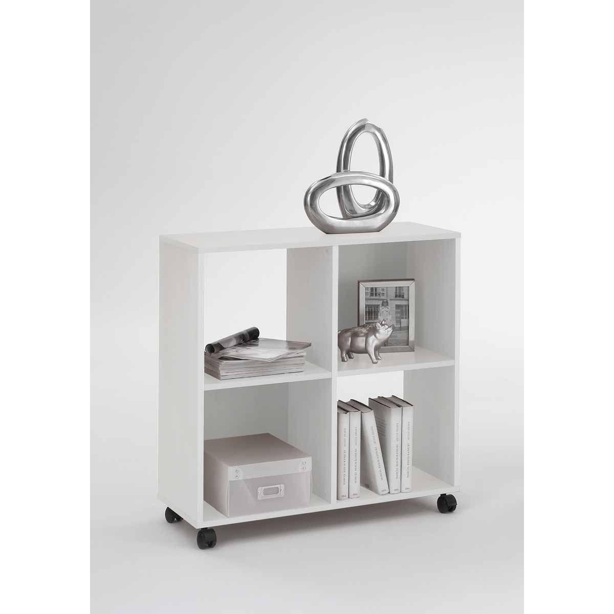 Voir la diapositive 2 : Paris Prix Étagère 4 cases design  timpa  78cm blanc