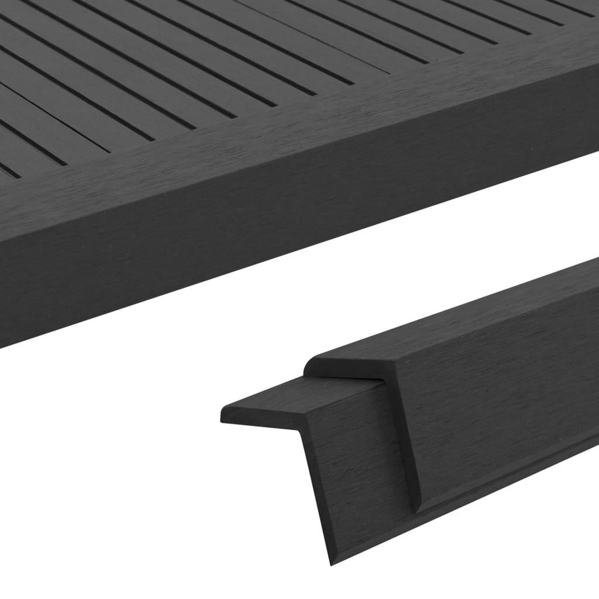 Voir la diapositive 1 : VIDAXL Corniere de terrasse 5 pcs WPC 170 cm Noir