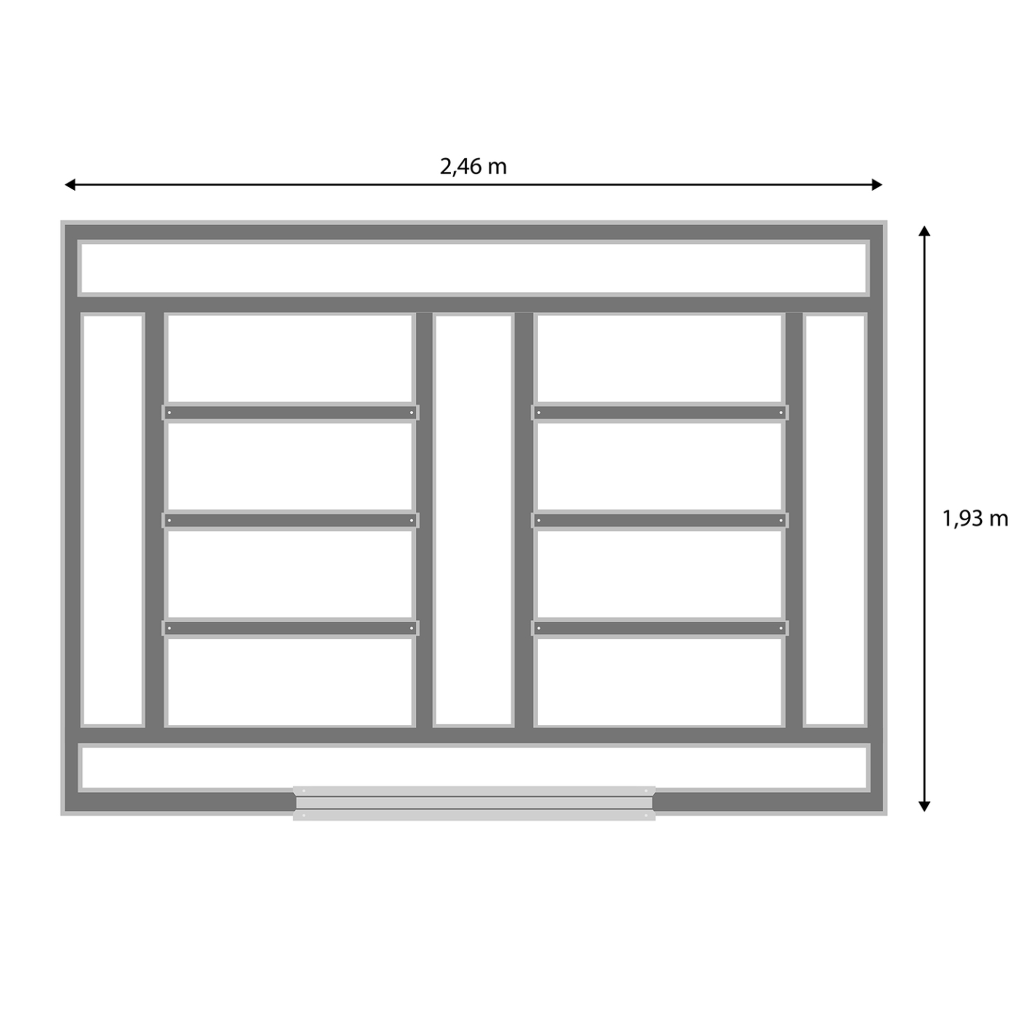 Voir la diapositive 6 : ID MARKET Abri de jardin 5,3 m² gris en acier galvanisé avec base