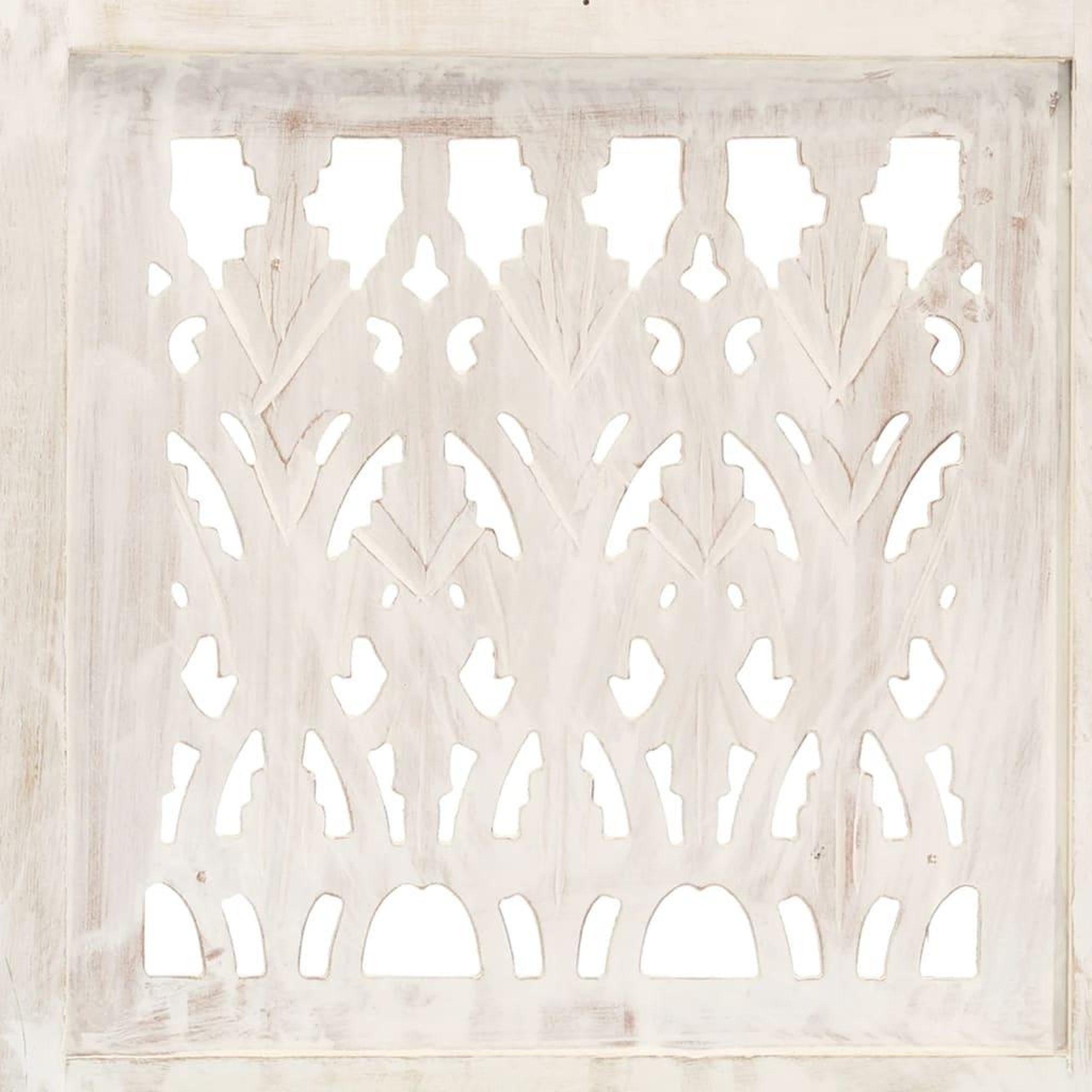 Voir la diapositive 3 : VIDAXL Cloison de separation 3 panneaux Blanc 120x165 cm Bois manguier