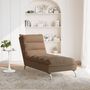 Voir la diapositive 3 : VIDAXL Chaise longue avec coussins marron tissu